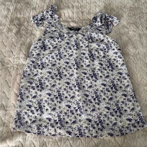 Allegra K Purple Floral Sleeveless Blouse